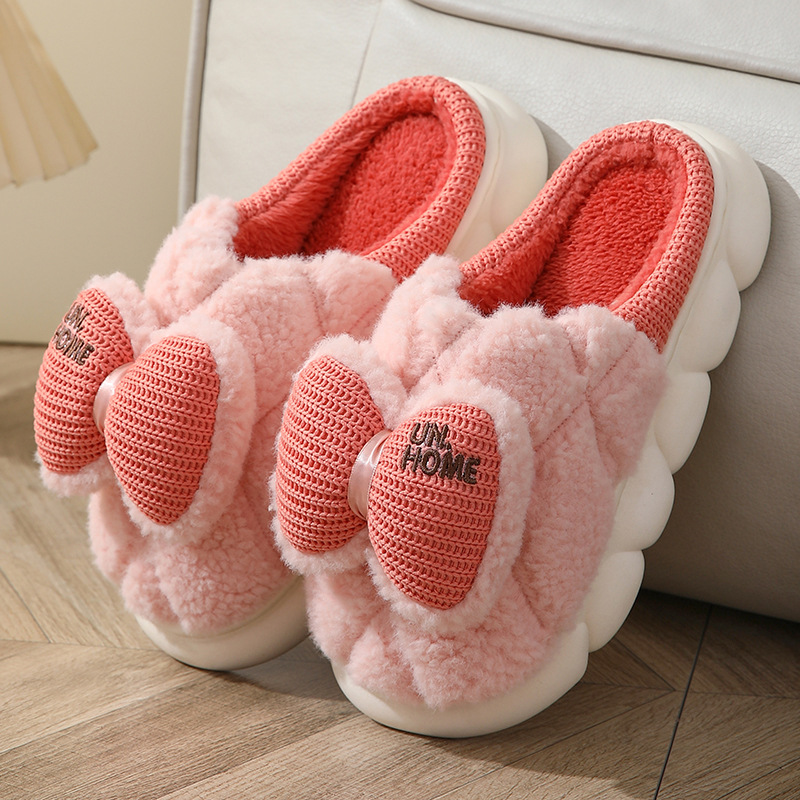 Cixi Slippers Winter Cotton Slippers Home Floor Bedroom High-End Affordable Luxury Poop Feeling Lady Cotton Slippers Japanese Style Wool Sleeper