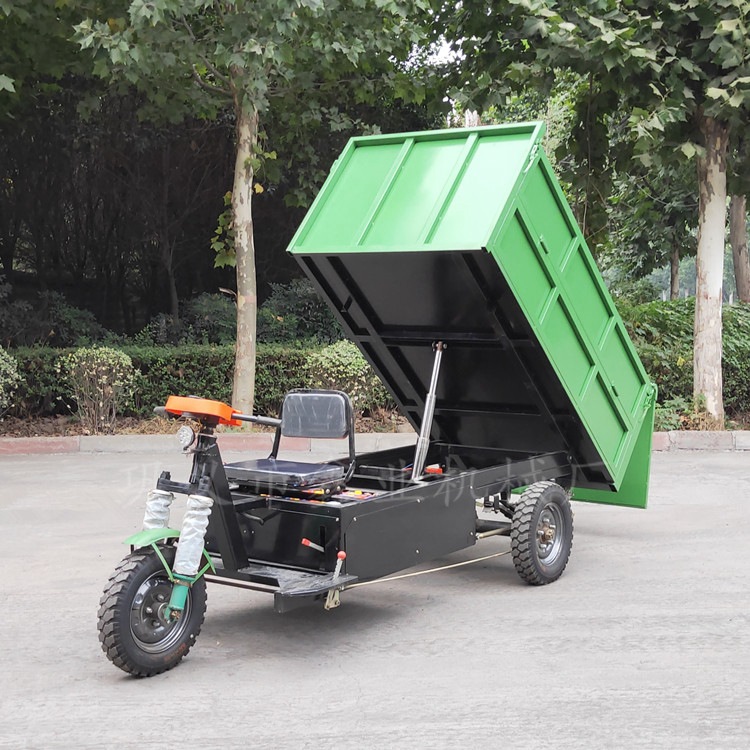 厂家定制电动翻斗车 电动三轮翻斗车 加工加高车厢三轮电动自卸车