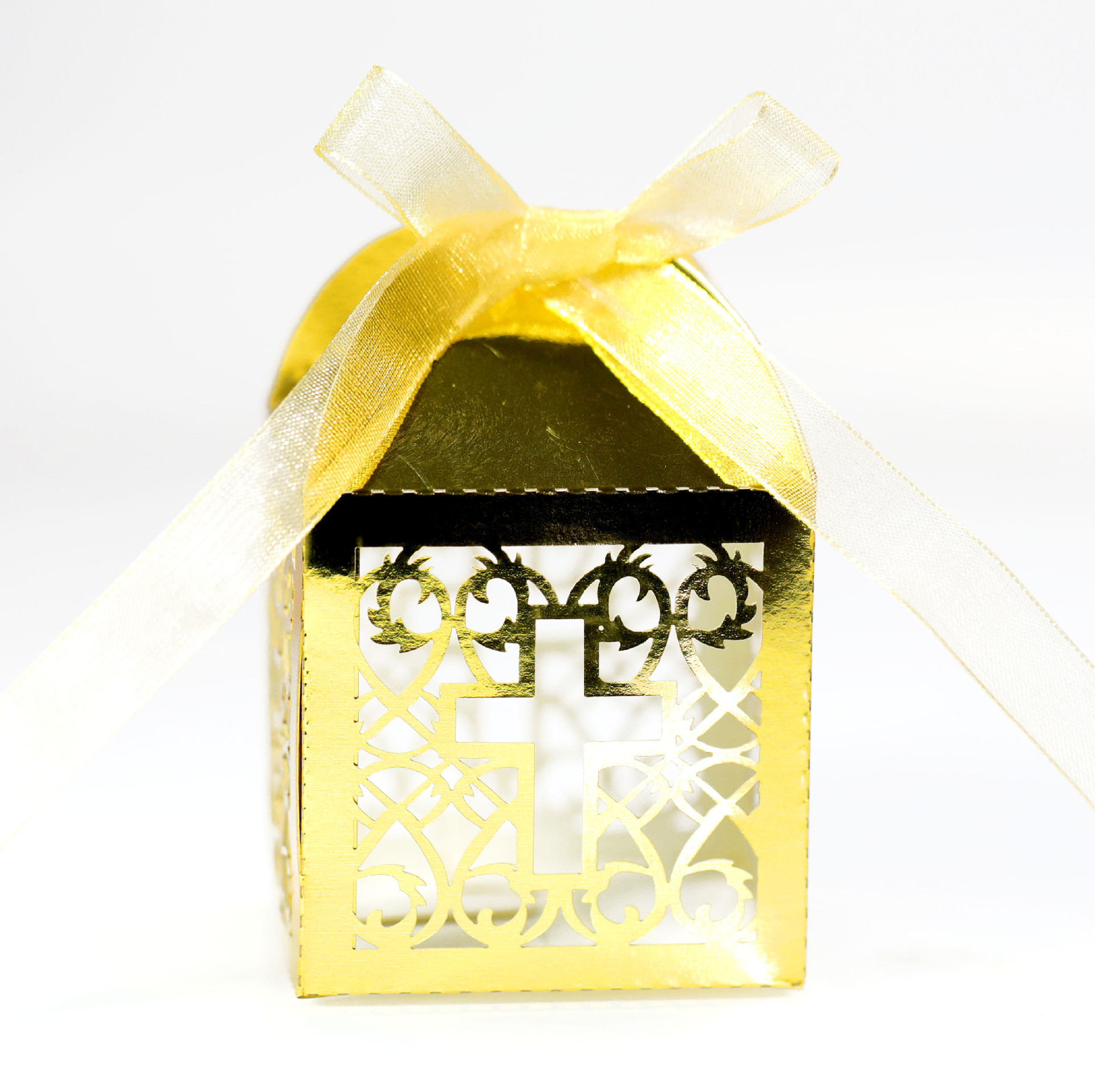 珠光纸金色喜糖盒