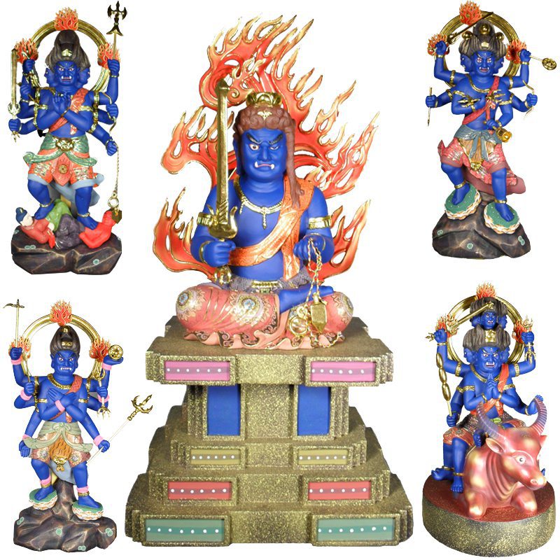 东密五大明王木雕佛像厂家寺庙佛堂供奉工艺品摆件批发 迎善永安