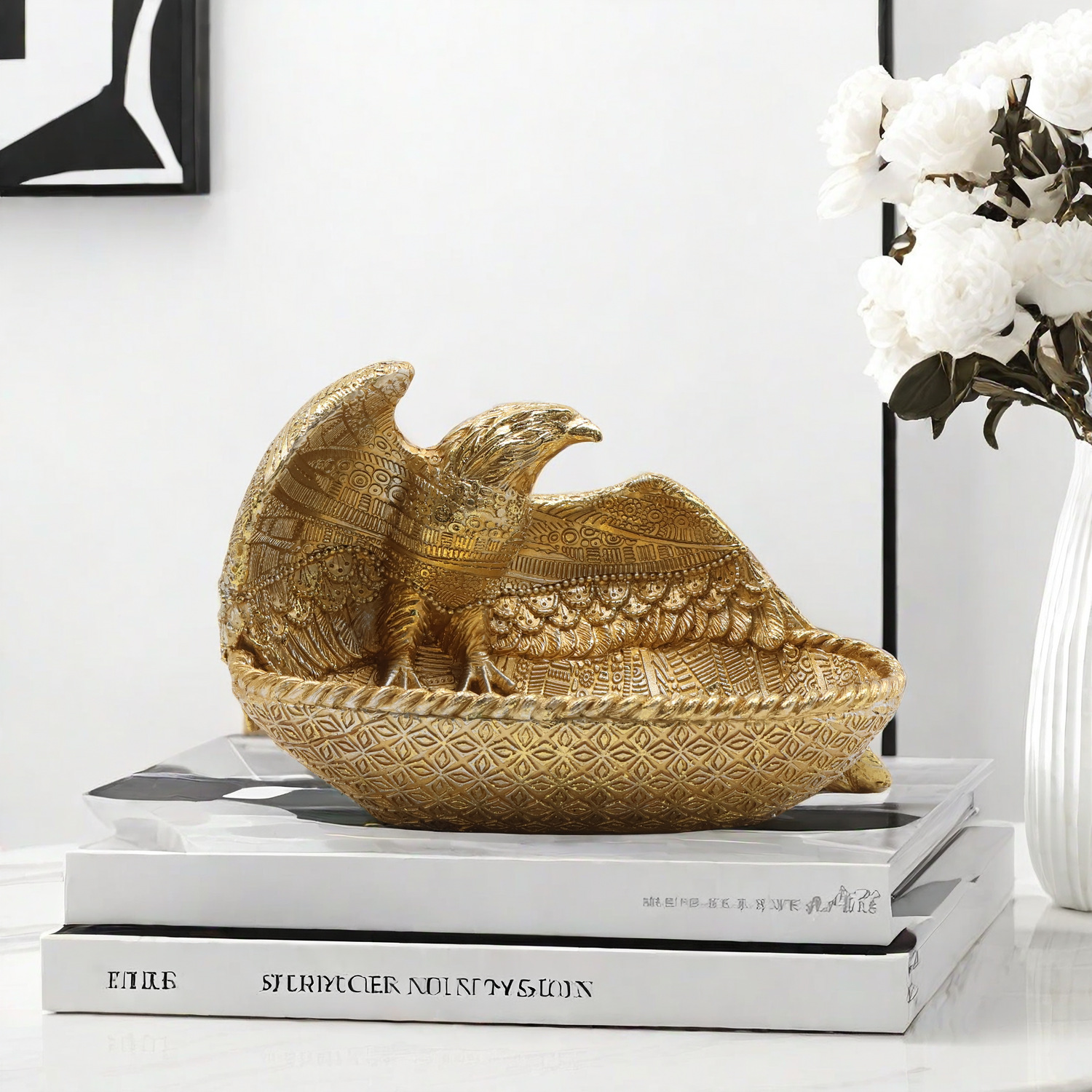 现代轻奢钥匙收纳玄关简约托盘摆件置物架客厅家居电视餐边柜装饰