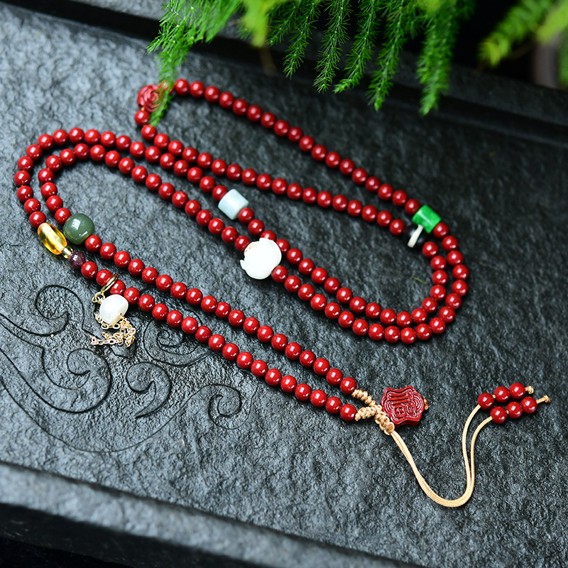 直播货源批发厂家直销 朱砂紫金砂四圈手串念珠 佛珠 毛衣链-阿里巴巴