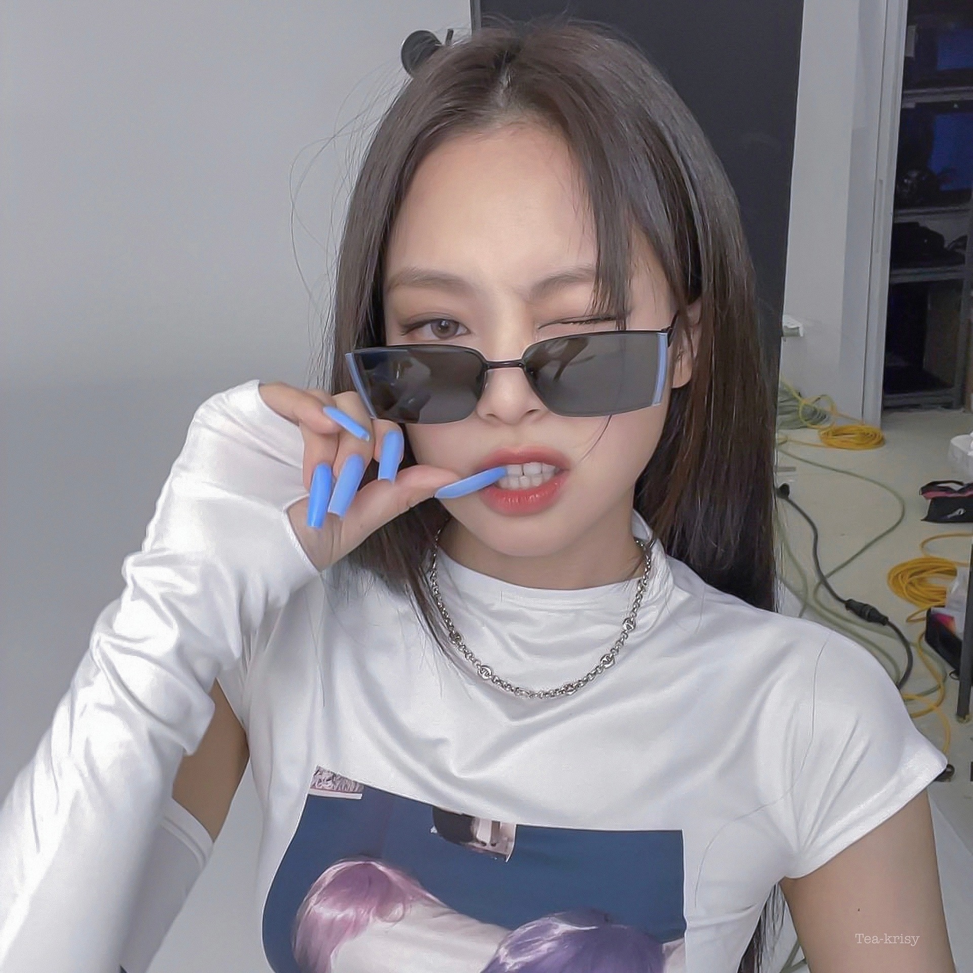 实拍gm 21年新款nico太阳镜男韩版方框时尚撞色jennie同款墨镜女