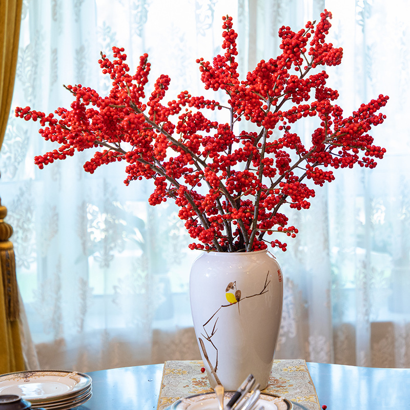 北美冬青直立进口真花红果珠子鲜花法国北海道装饰容易养鲜切植物