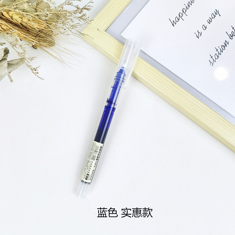 New Style Straight Liquid Type Ballpoint Pen Colored Art Pen Student Note Writing Pen Quick-Drying Large Capacity Gel Pen