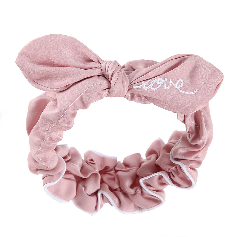 Internet Celebrity Elastic Wide Brim Washing Face Hair Band Lace Embroidery Love Headband Hair Accessory Wide-Edge Bow Hair Band