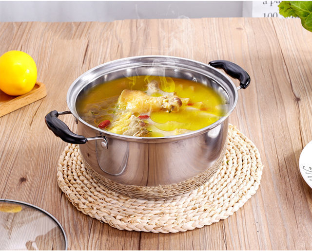 小汤锅双耳汤锅不锈钢锅具多用迷你子热奶电磁炉通用炖锅加厚家用