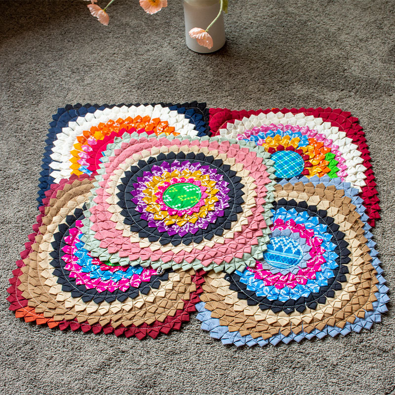 泰国手工制作碎花椅子凳子垫子手工拼布坐垫圆形垫沙发汽车垫蒲团