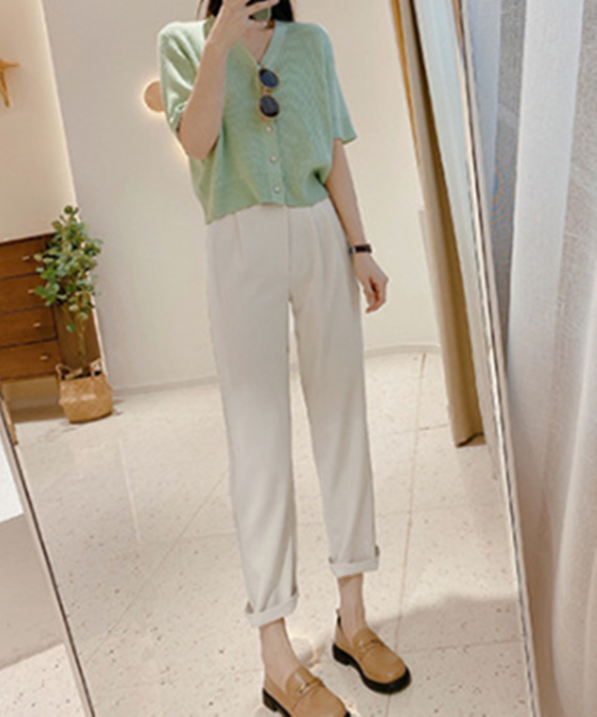 今年流行夏装成套搭配女装盐系穿搭小清新短袖上衣裤子两件套装春