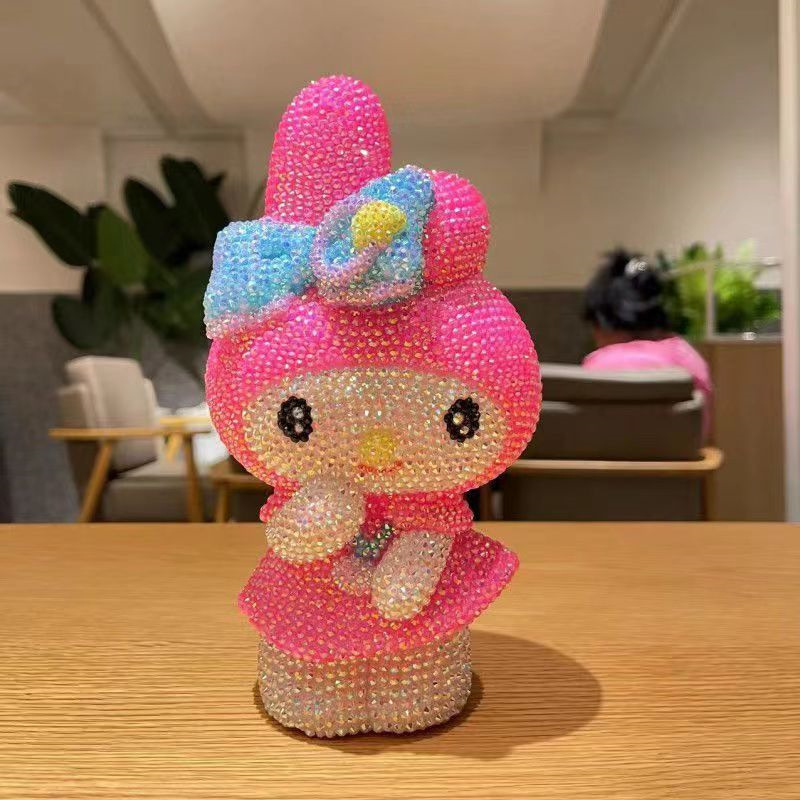 Diy Sticking Diamond Piggy Bank Coolomi Melody Sanrio Doll Decoration Handmade Painted Sticking Diamond Vinyl Doll