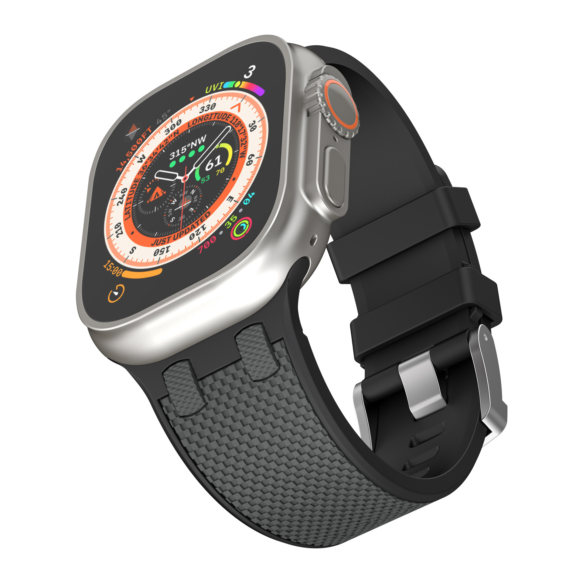 适用苹果iwatchs9 ultra农家橡树硅胶表带apple watch8se腕带硬汉