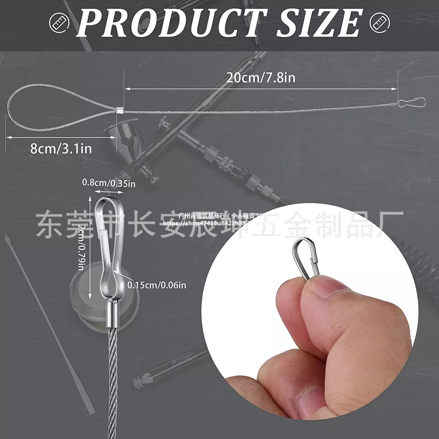 304不锈钢钢丝绳圈 登山扣连接绳行李标签扣 门拄绳-阿里巴巴