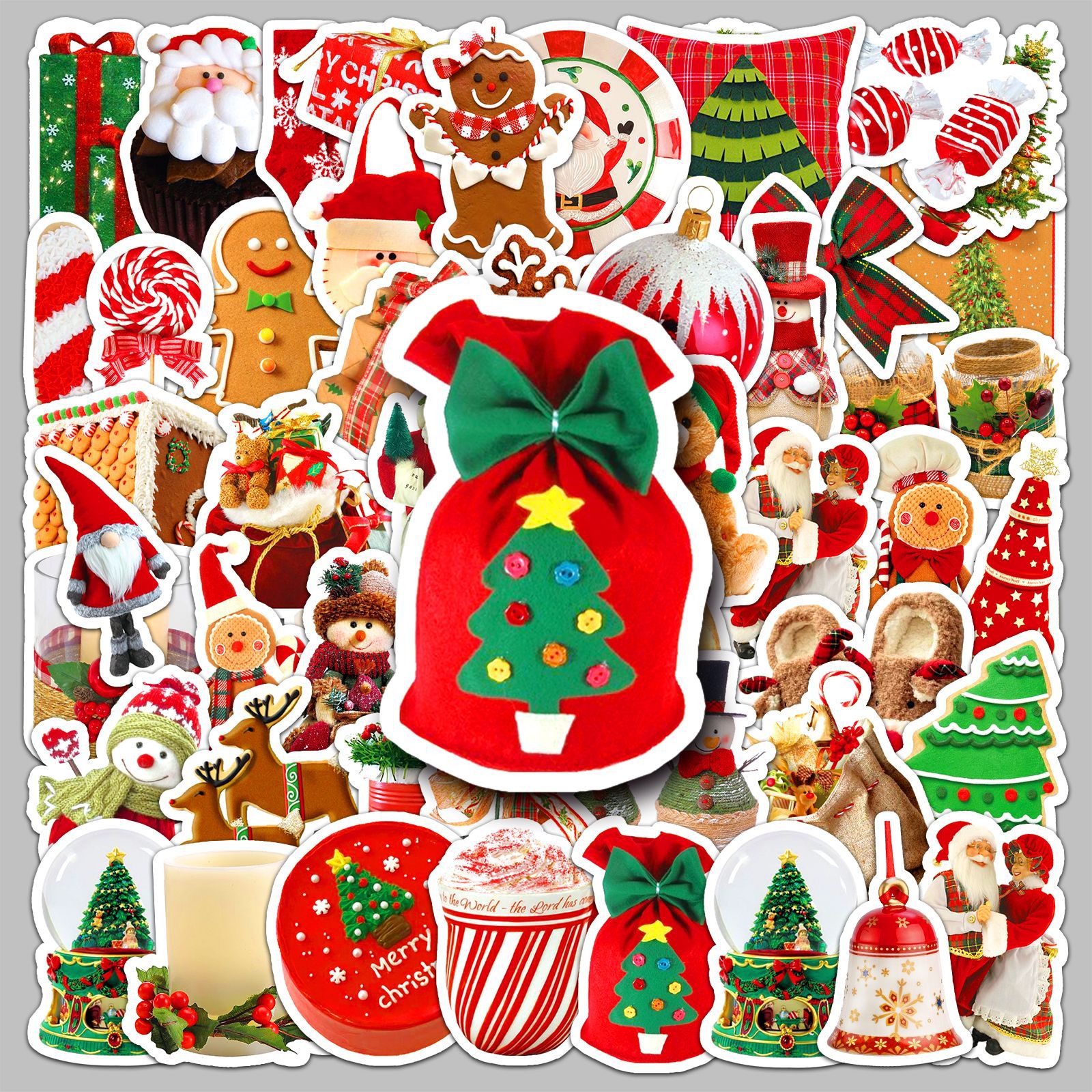 50 pieces christmas ins style christmas party decoration diy phone case milky tea cup waterproof journal stickers