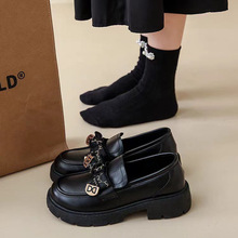 外贸出口美国女鞋红色平底流苏乐福鞋反绒牛皮软底一脚蹬豆豆鞋女