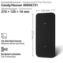 适用欧洲Hoover Candy 40006731滚筒式干衣机的棉绒过滤棉过滤器