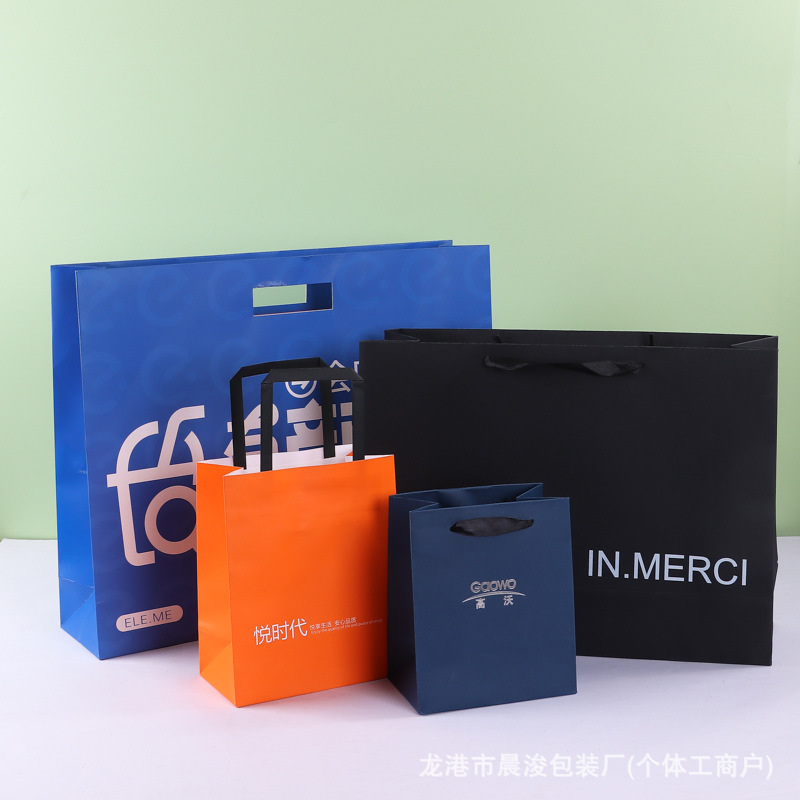 纸袋定 制服装店购物袋红酒袋子节日礼品包装手提袋定 做印logo