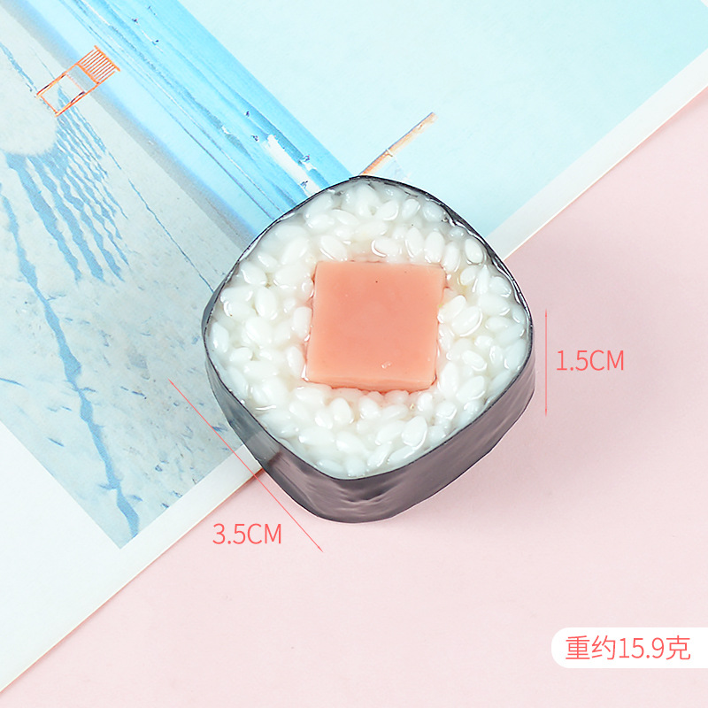 Pvc Simulation Food Model Pendant Japanese Simulated Sushi Rice Ball Schoolbag Keychain Small Ornaments Candy Toy Model