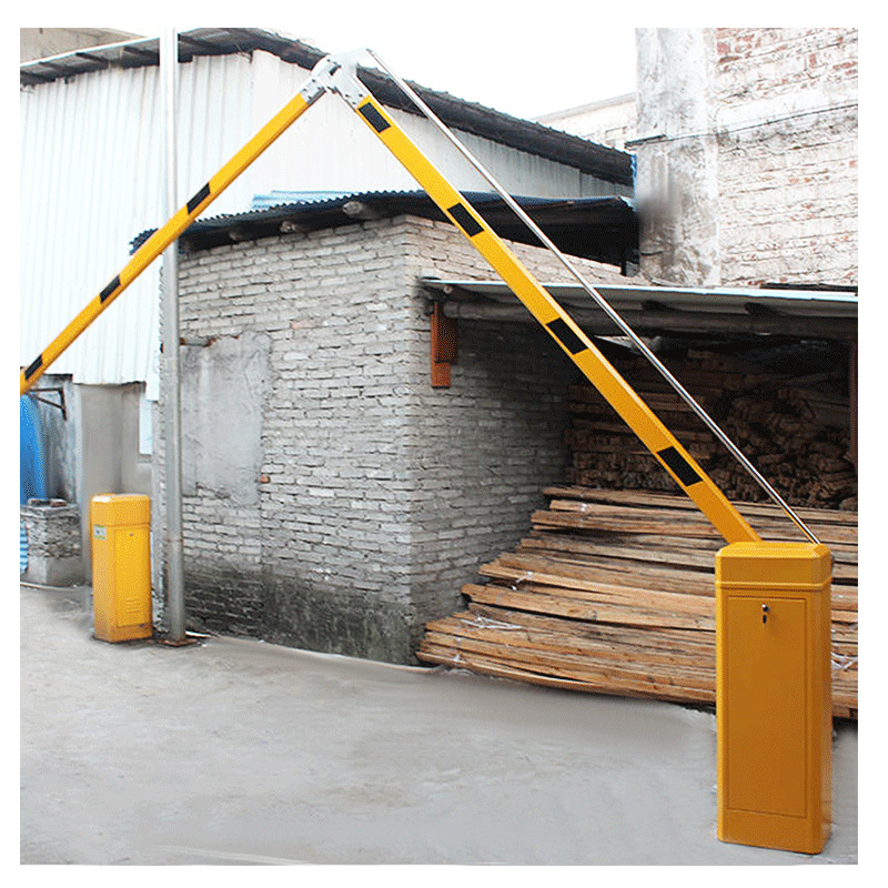 曲臂杆道闸车库限高弯曲遥控拦车杆对折叠地下车库90180度杆闸机