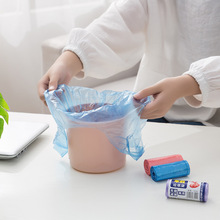 迷你桌面垃圾袋家用加厚一次性手提袋卫生间办公室平口彩色塑料袋