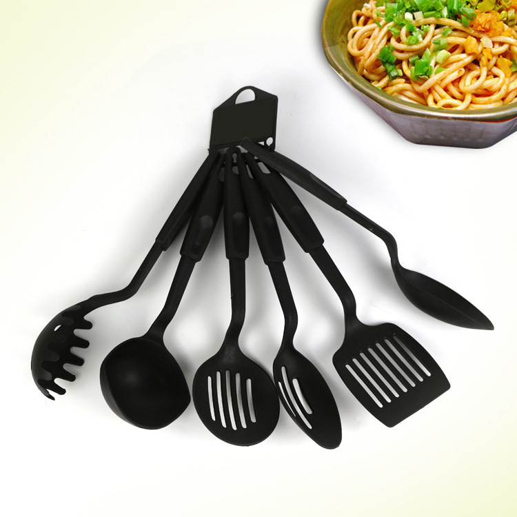 Small 6-Piece Nylon Kitchenware Plastic Non-Stick Pan Soup Spoon and Spatula Set Kitchenware Set