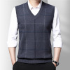 Autumn and winter sweater Single breasted goods in stock wool grey thickening lattice Collarless Fit leisure time Hooded vest Autumn and winter sweater Single breasted goods in stock wool grey thickening lattice Collarless Fit leisure time Hooded vest