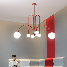 北欧设计师简约灯具创意客厅餐厅个性书房服装店几何线条艺术吊灯