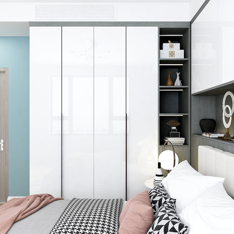 全屋衣柜实木步入式衣帽间现代简约衣柜门平开门趟门轻奢一门到顶