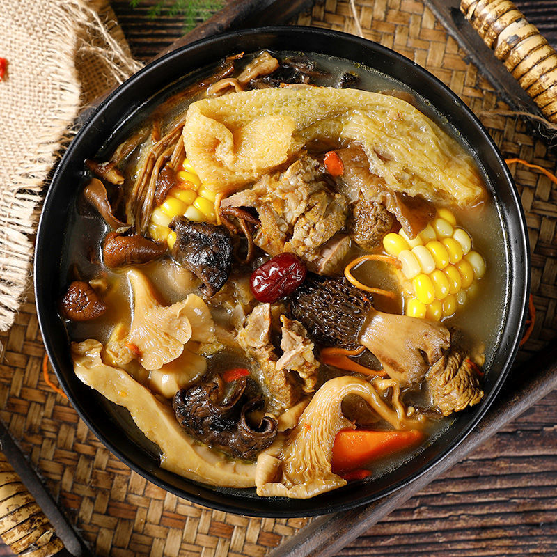 【买2送1】七彩菌汤包云南特产蘑菇炖鸡煲汤食材野生菌干货批发