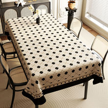 美式桌布防水防油免洗餐桌垫 长方形pvc印花轻奢高级感茶几台布