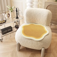 毛绒异形单人沙发垫子防滑坐垫薄款椅垫餐椅单个圆形秋冬椅子座垫