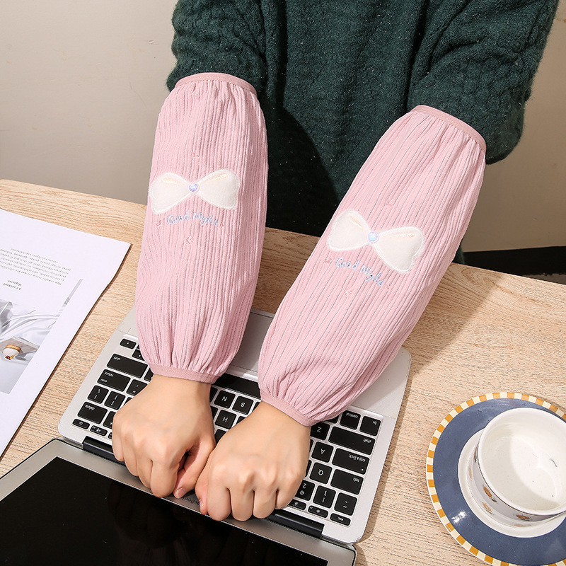 女士长款袖套ins潮保暖时尚套袖防污防脏厨房护袖工作可爱学生袖