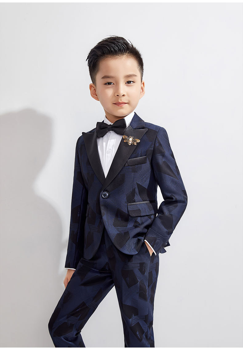 男童西装套装帅气休闲外套春秋英伦小男孩钢琴演出礼服三件套