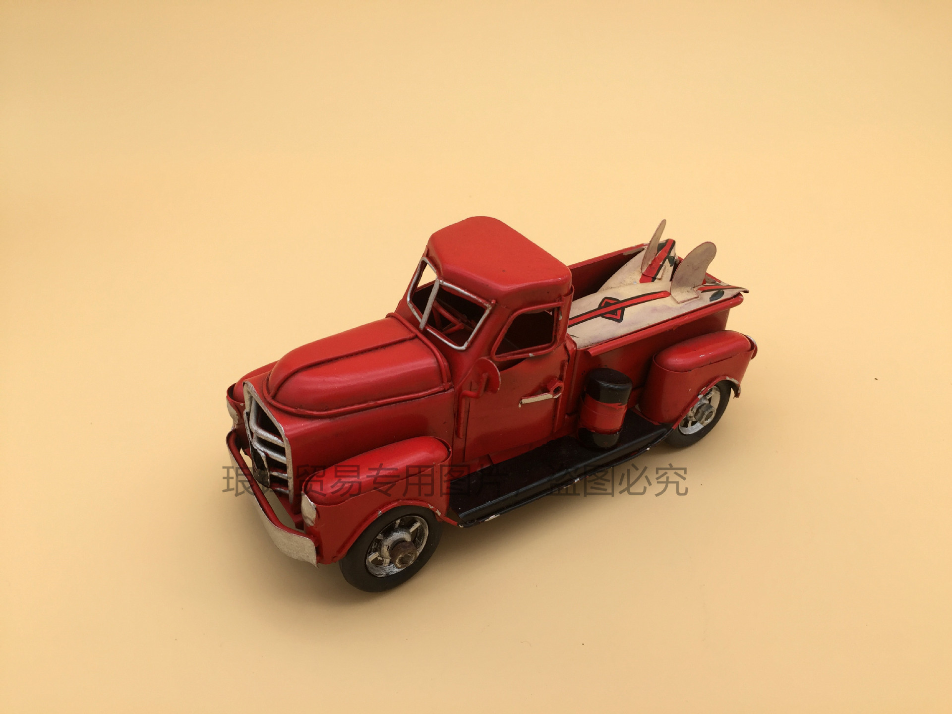 厂价 复古手工铁皮汽车模型旅行版皮卡车汽车道具/铁皮车模工摆件
