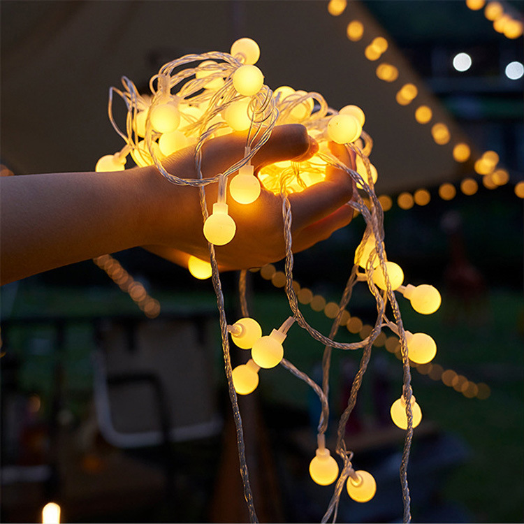 Led Lighting Chain Luminous Bubble Ball Bounce Ball Waterproof Globe Starry Camping Tent Outdoor Atmosphere Lighting Chain