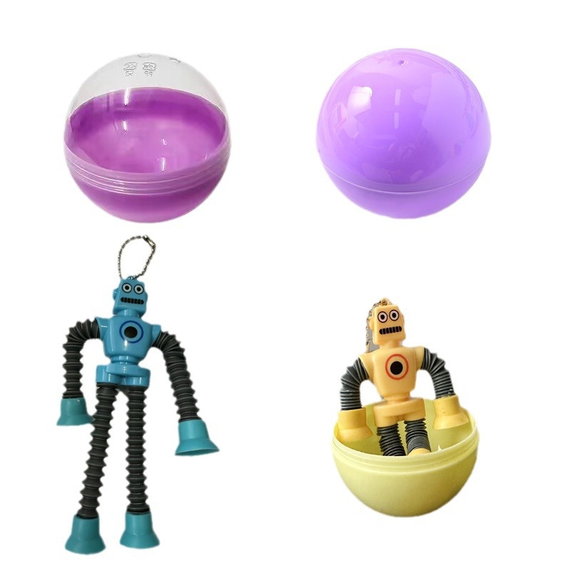 Mini Suction Cup Stretching Tube Giraffe Robot Egg Puff Pressure Reduction Toy Variety Creative Cartoon with Light Hair
