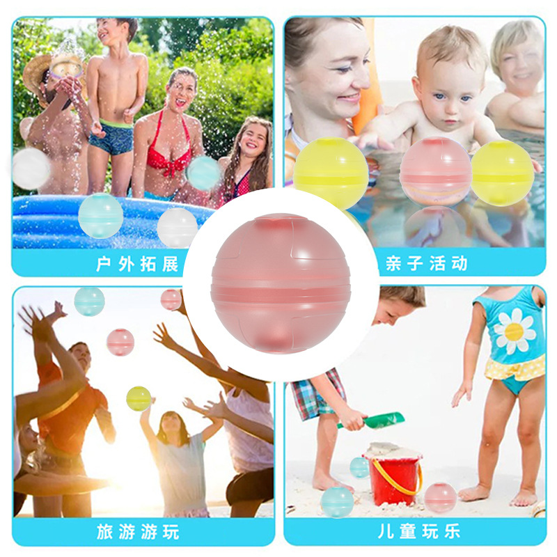 Cross-Border Silicone Luminous Water Ball Water Fight Water Ball Toy Quick Water Injection Children Playing with Water Toys Printing Water Balloon