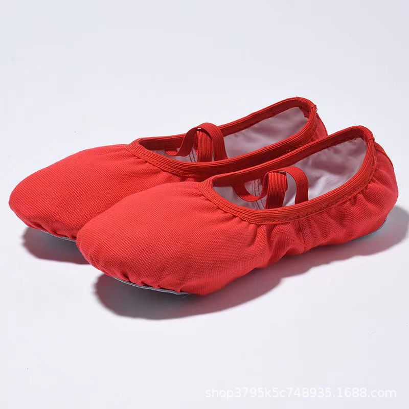 Factory Wholesale Children's Dance Shoes Female Soft Bottom Dancing Shoes Ballet Shoes Elastic Mouth No-Tie Dancing Shoes