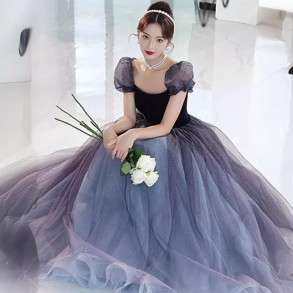 晚礼服在逃公主裙高端轻奢小众超仙成人礼生日乐主持人声演出礼服