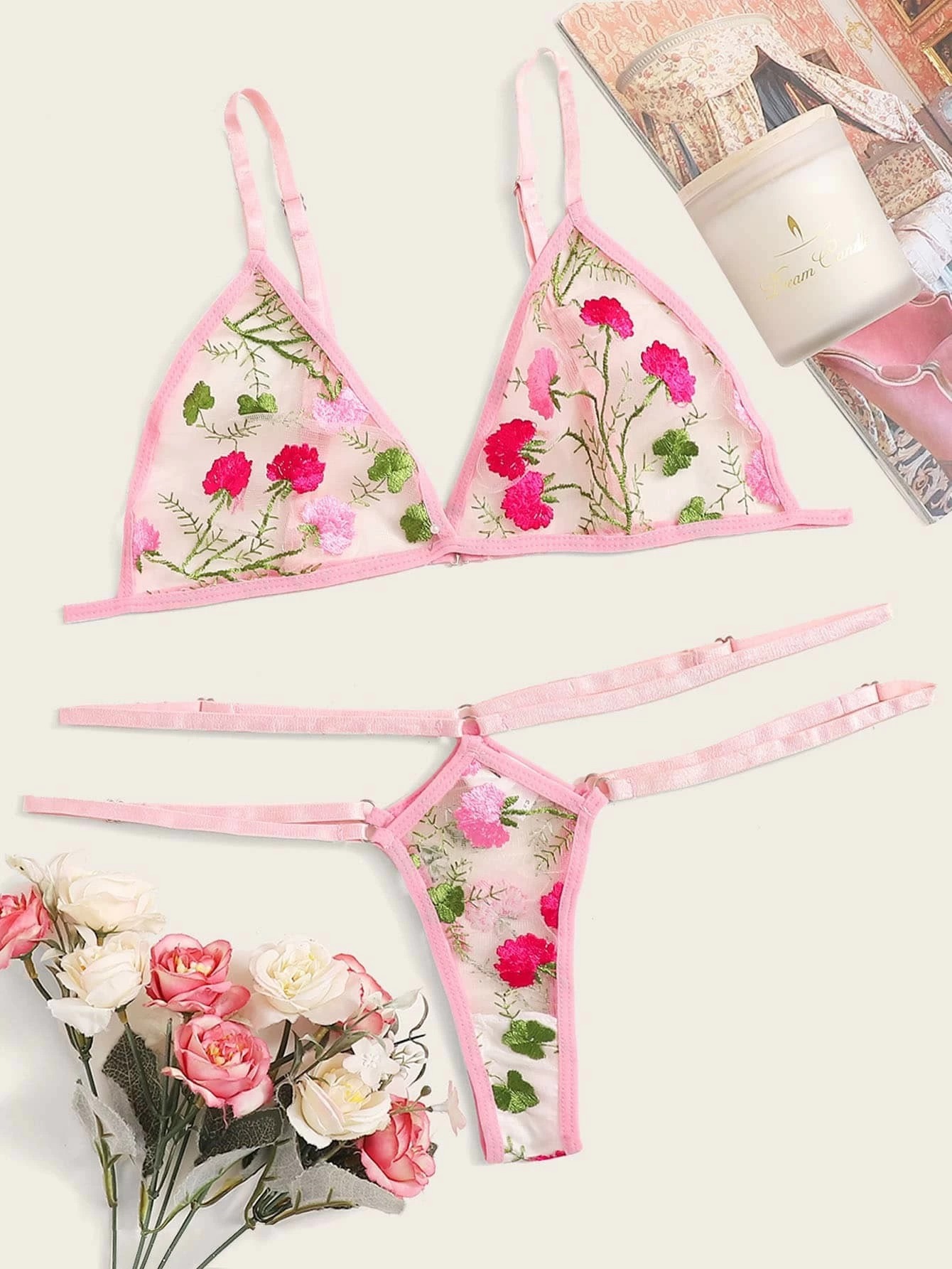 2022新款花朵印花分体泳衣女长袖防晒保守高腰三角裤沙滩比基尼女女童