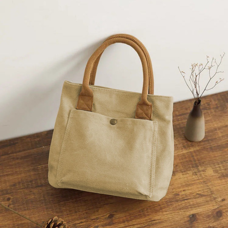 帆布拎包帆布包女时尚手提布包休闲手拎小包百搭日韩复古托特包