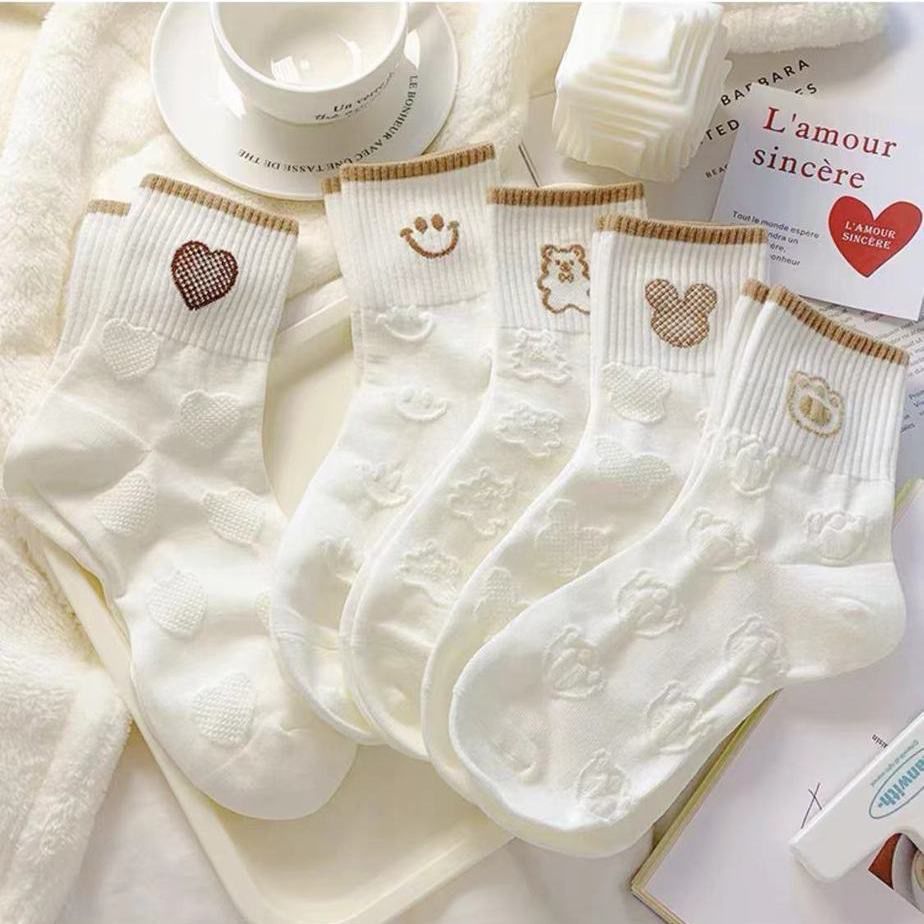 包邮一件代发袜子女中筒袜秋冬款保暖吸汗长筒袜可爱ins百搭长袜