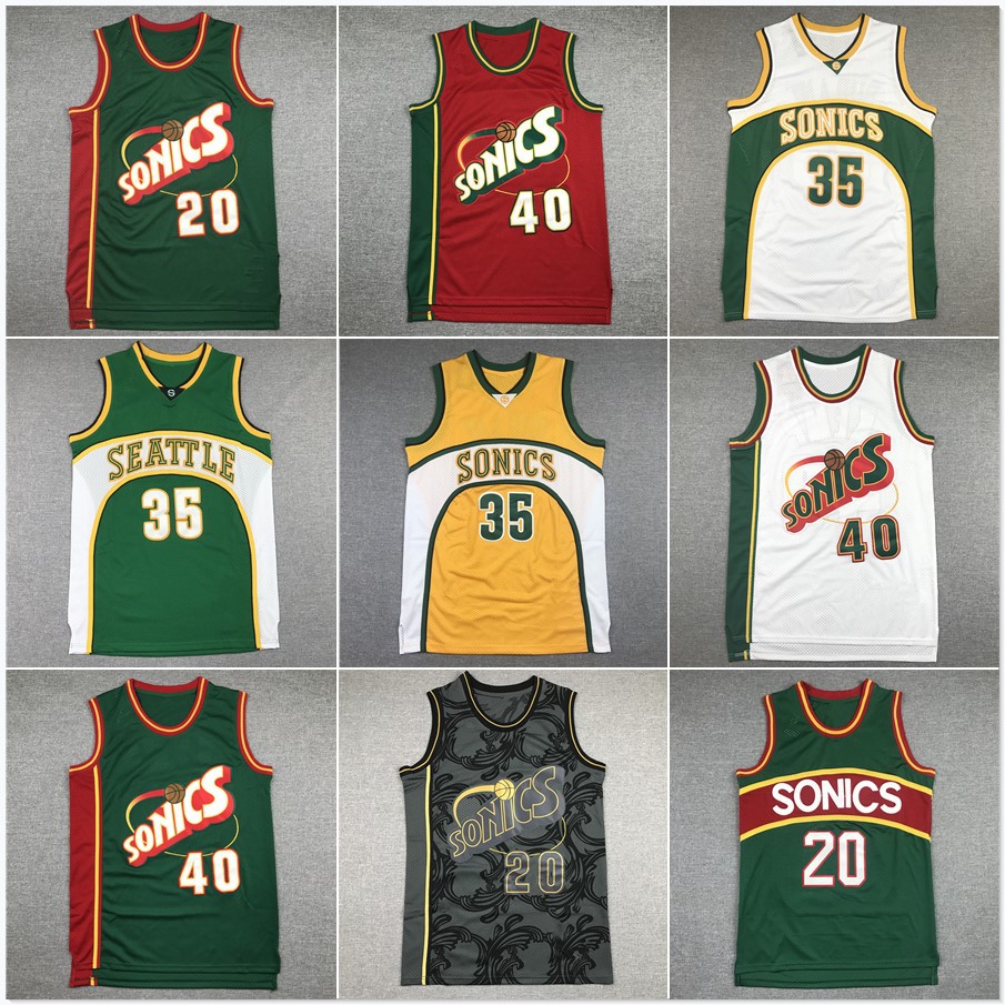 跨境批发超音速队 20#加里·佩顿 40#肖恩·坎普 杜兰特篮球球衣