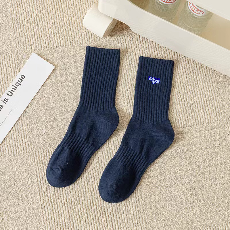 2024 Men's Socks Long Socks Men's Spring and Autumn Deodorant and Sweat-Absorbing Sports Boys White Summer Tube Socks Ins Fashion