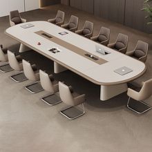 大型烤漆会议桌长桌简约现代创意长桌工作台会议室洽谈接待桌椅组