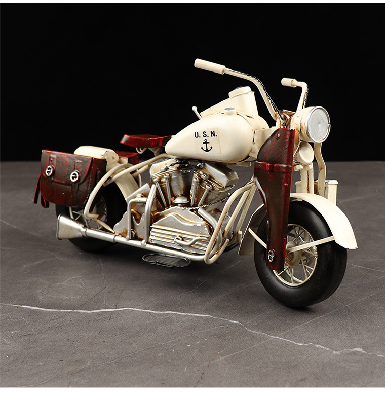 美式哈雷摩托车模型铁艺复古怀旧客厅酒吧咖啡厅橱窗柜装饰品摆件