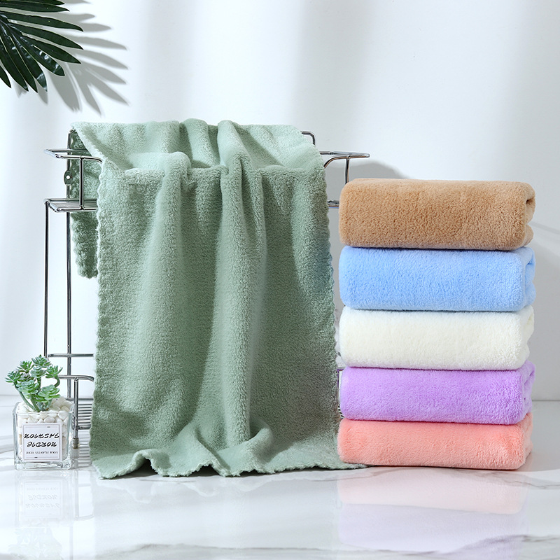 Thick Coral Fleece Towel Warp Knitted Soft Absorbent Face Washing Towel No Lint No Fading Home Gifts Towel Logo