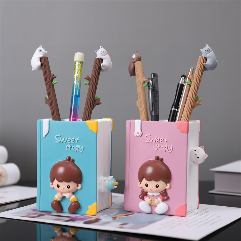 学生礼品微微呗尔笔筒收纳办公书桌装饰品创意礼品摆件一件代发