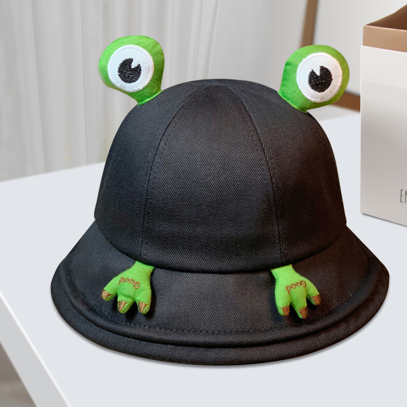 Cute Frog Bucket Hat Parent-Child Summer Korean Style UV Protection Sun Protection Sun-Proof Basin Hat Children Hat Children