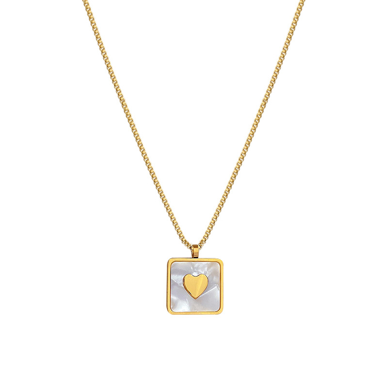 [Whole Body Titanium Steel] Geometric Animal Temperament Personality Minimalist Style Real Gold Necklace in Furnace Female Ins Clavicle Chain