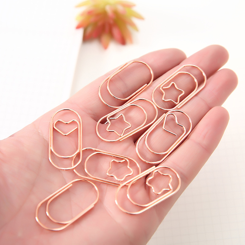 Creative Metal Bookmark Boxed 12 Simple Paper Clips Set Cross-Border Amazon Bookmark Cultural and Creative Office Bookmark
